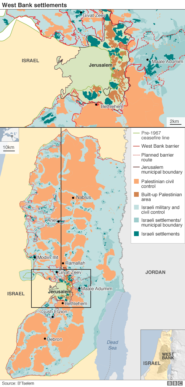 Israeli settlements map